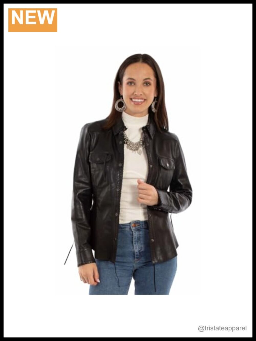Scully Women's Lambskin Leather Western Jacket - Snap Closure, Whipstitch
